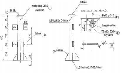 Thiết kế Giá đỡ lưới chống chói mạ kẽm nhúng nóng